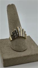 Lady's Diamond Cluster Ring 40 Diamonds 1.20 Carat T.W. 14K Yellow Gold 6.81g